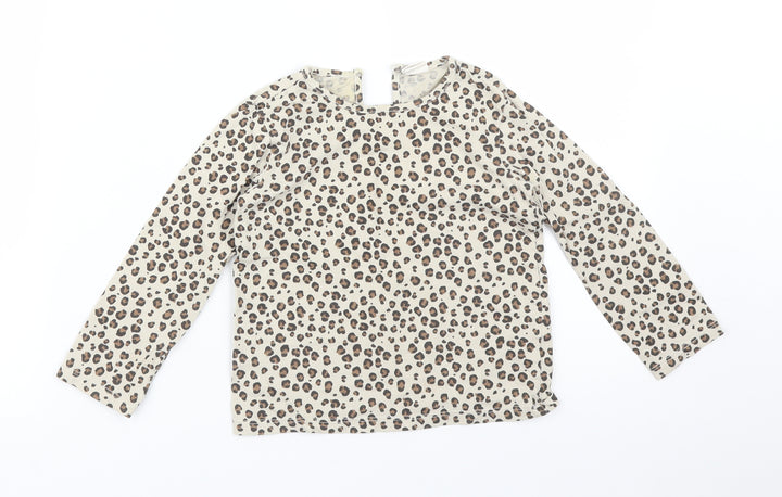 H&M Girls Multicoloured Animal Print  Basic T-Shirt Size 2-3 Years