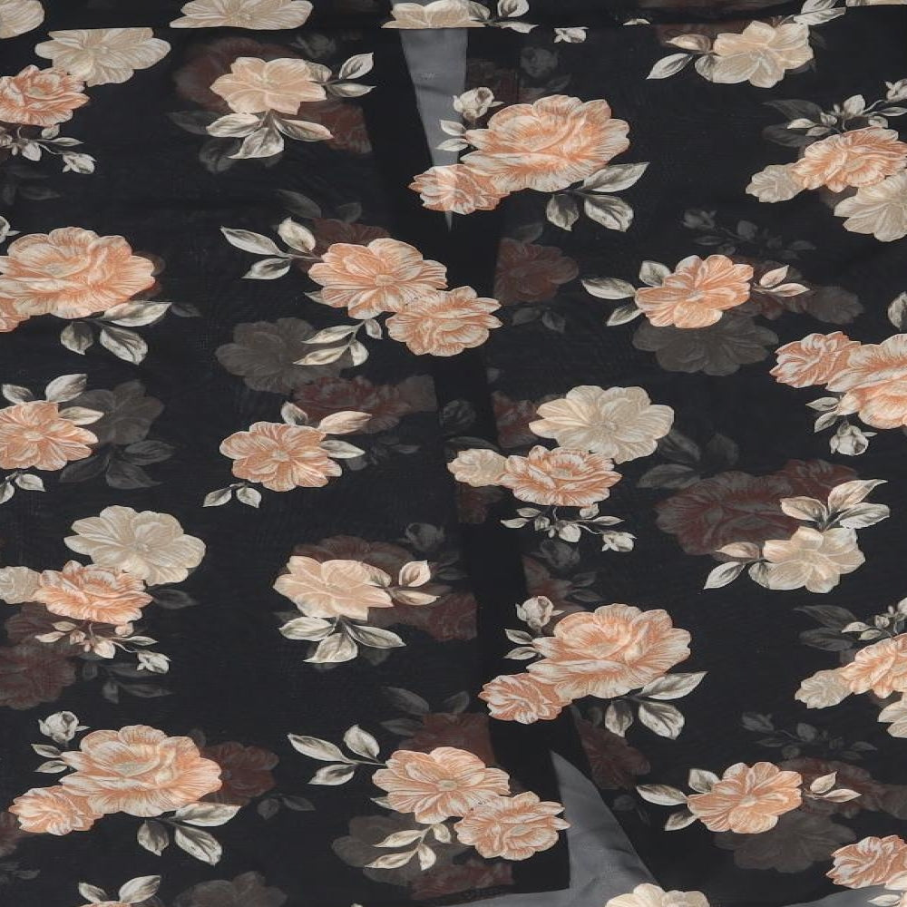 New Look Womens Black Floral  Basic Button-Up Size 10