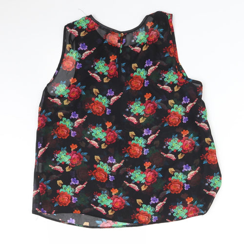 Atmosphere Womens Black Floral  Basic Blouse Size 8
