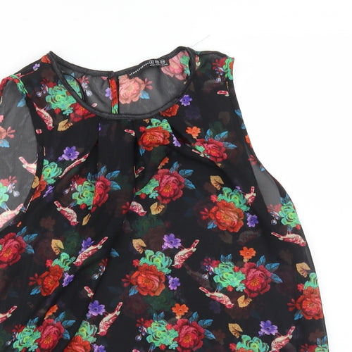 Atmosphere Womens Black Floral  Basic Blouse Size 8