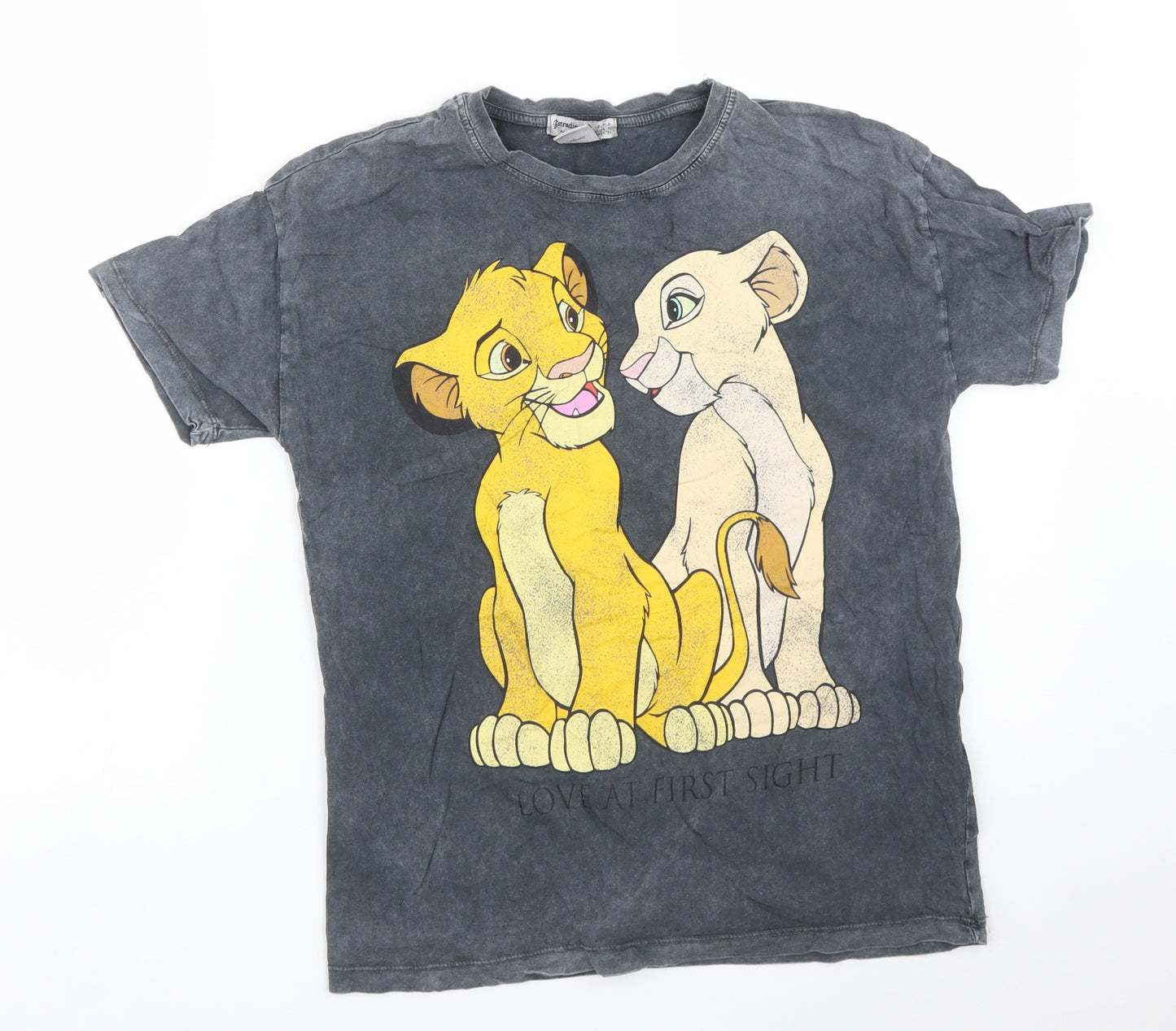 Disney Womens Grey   Basic T-Shirt Size S  - LION KING LOVE AT FIRST SIGHT