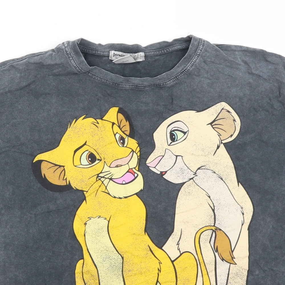 Disney Womens Grey   Basic T-Shirt Size S  - LION KING LOVE AT FIRST SIGHT