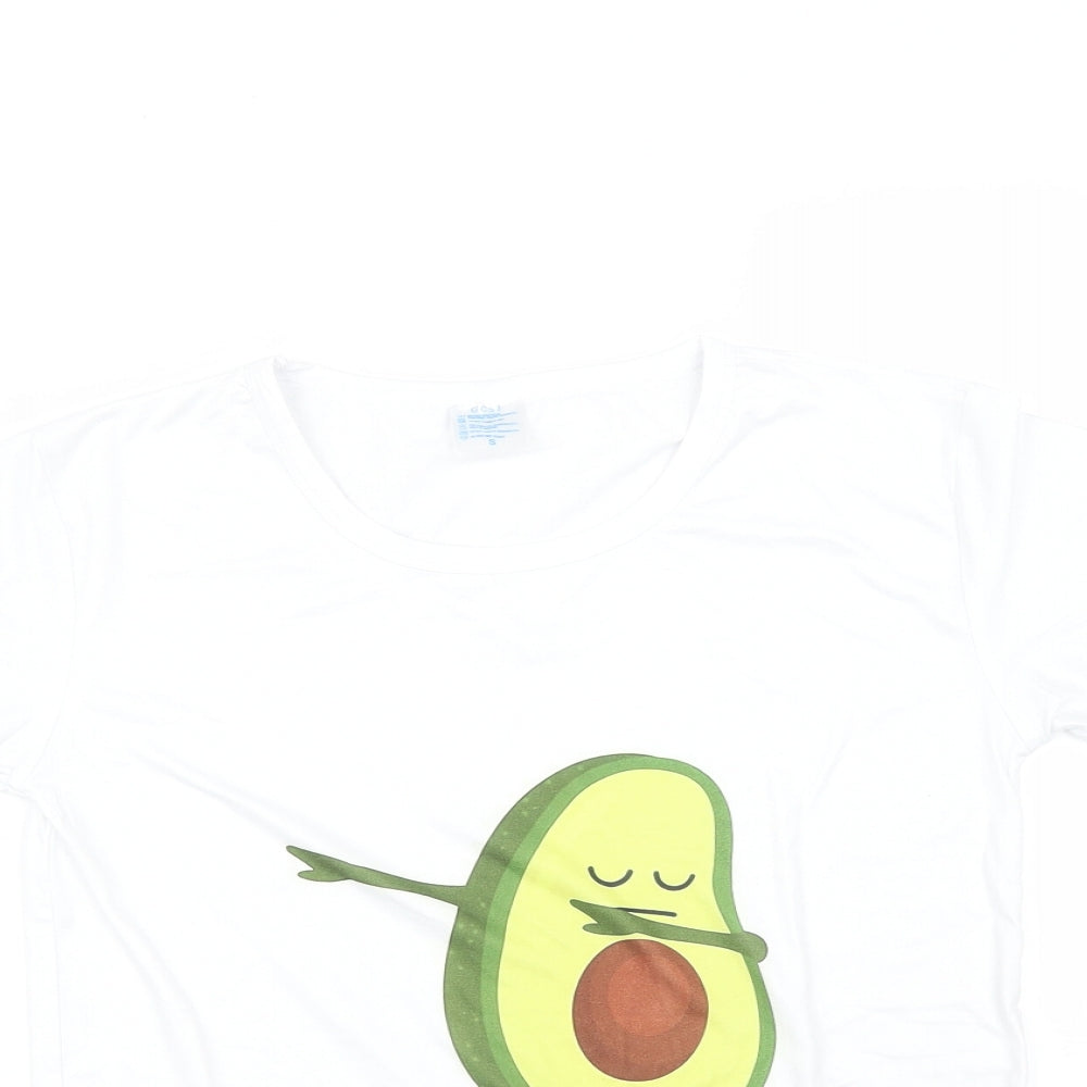 Preworn Womens White   Basic T-Shirt Size S  - AVACARDO