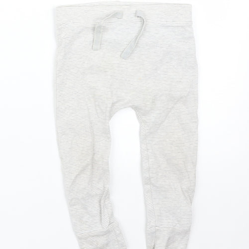 George Baby Grey Striped  Jogger Trousers Size 9-12 Months
