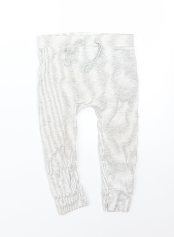George Baby Grey Striped  Jogger Trousers Size 9-12 Months