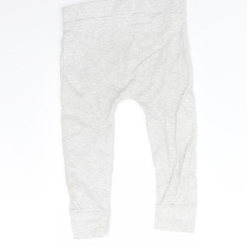 George Baby Grey Striped  Jogger Trousers Size 9-12 Months