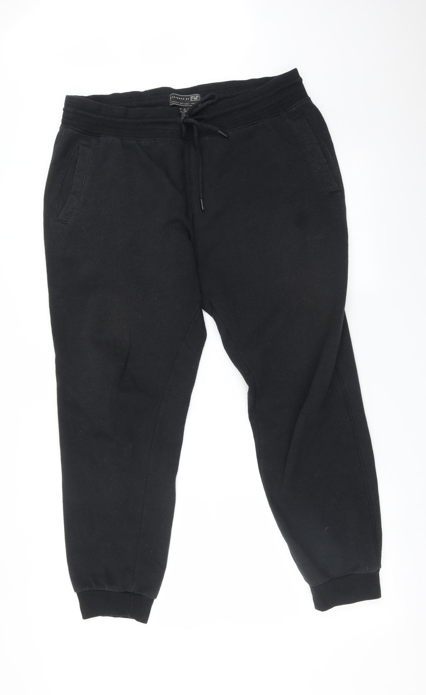 F&F Womens Black   Jogger Trousers Size L L27 in