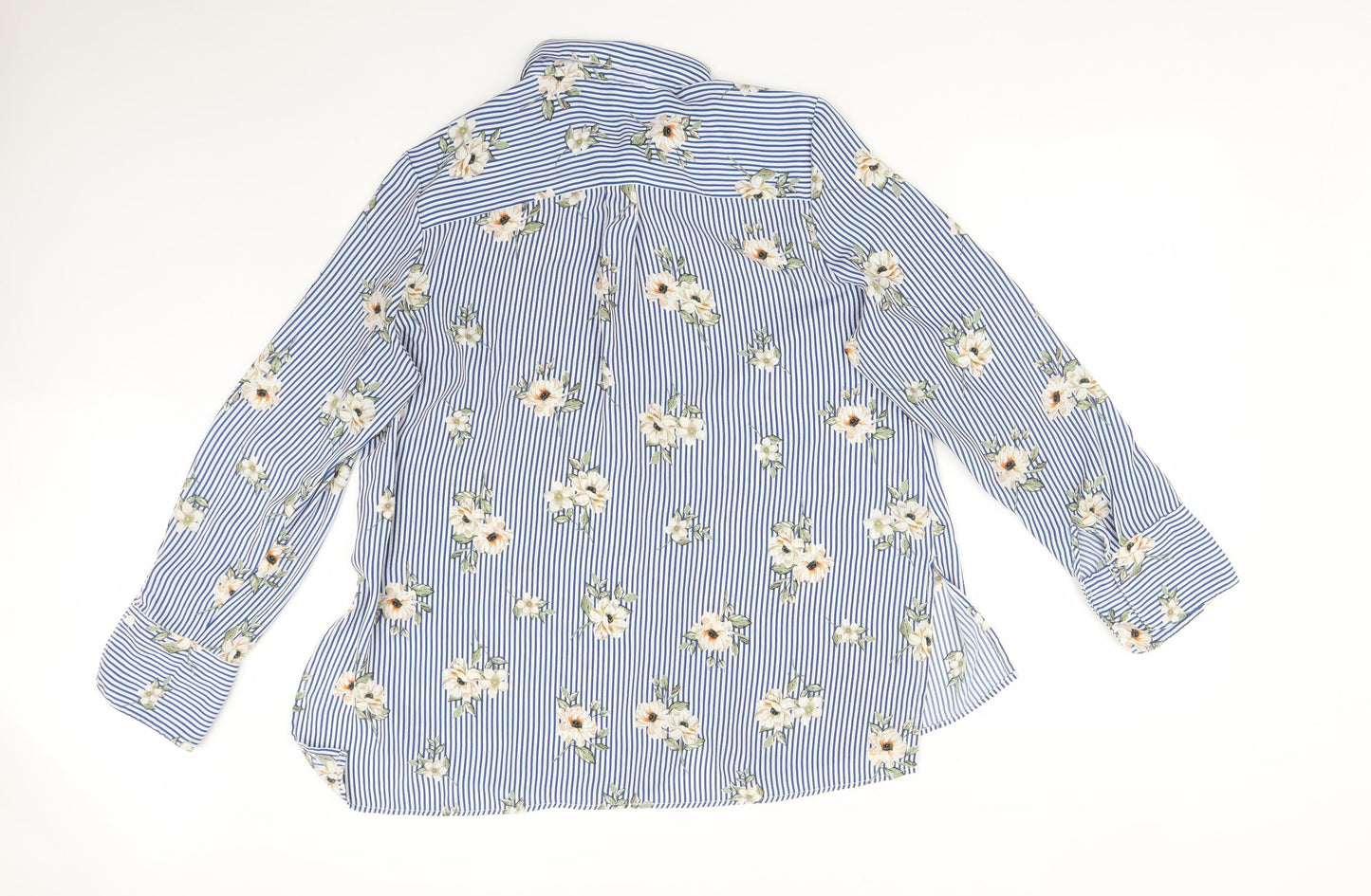 New Look Womens Multicoloured Striped  Basic Button-Up Size 16