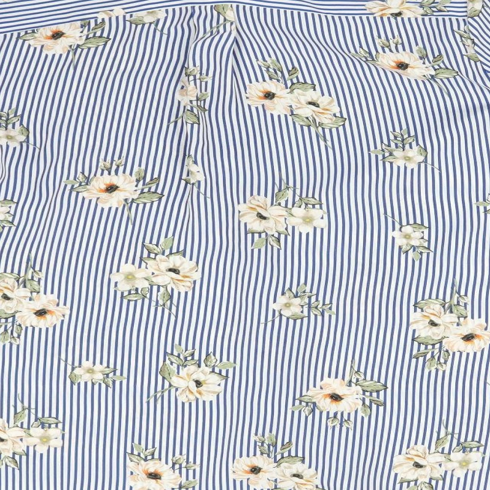 New Look Womens Multicoloured Striped  Basic Button-Up Size 16