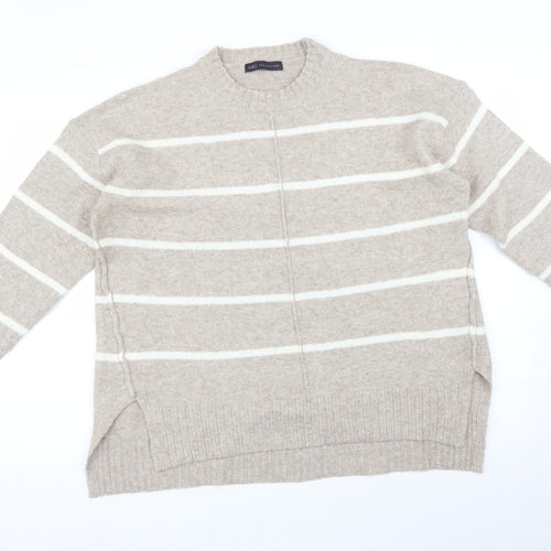 M&S Womens Beige Striped  Pullover Jumper Size L