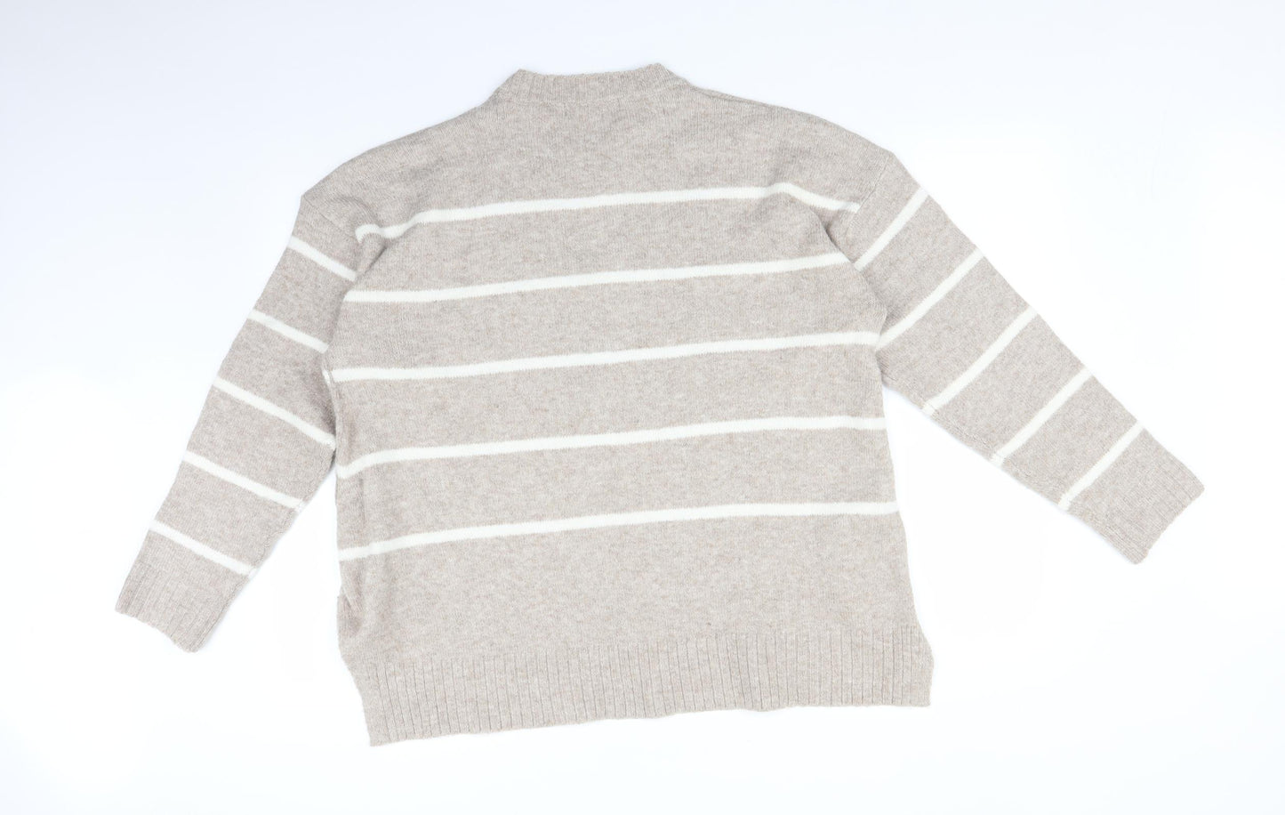 M&S Womens Beige Striped  Pullover Jumper Size L