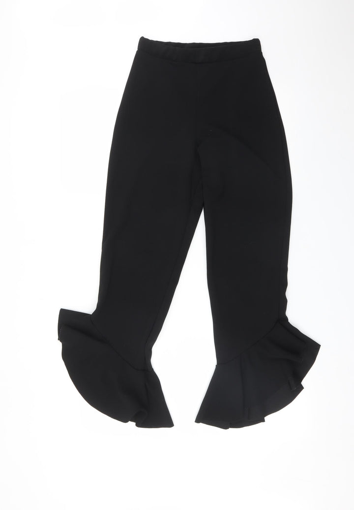 Quiz Womens Black    Trousers Size 6 L26 in