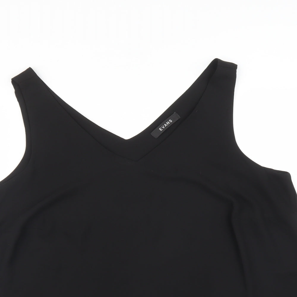 Evans Womens Black   Basic T-Shirt Size 20