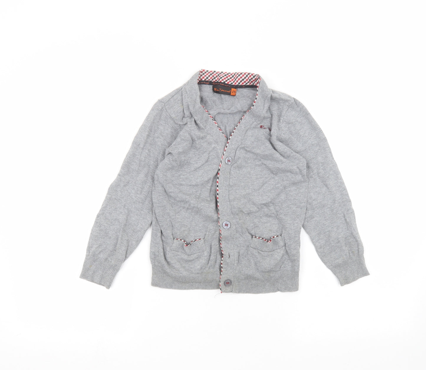 Ben Sherman Boys Grey   Cardigan Jumper Size 6-7 Years