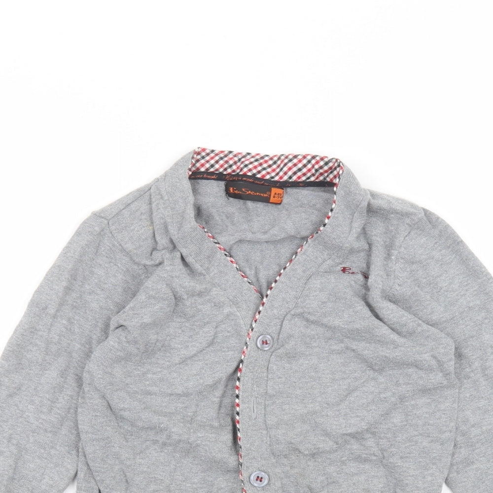 Ben Sherman Boys Grey   Cardigan Jumper Size 6-7 Years