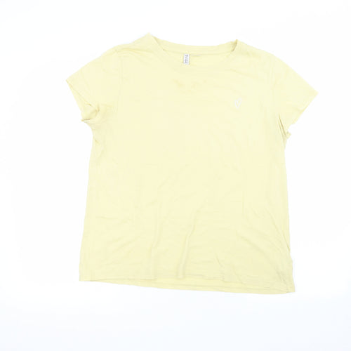 H&M Womens Yellow   Basic T-Shirt Size L