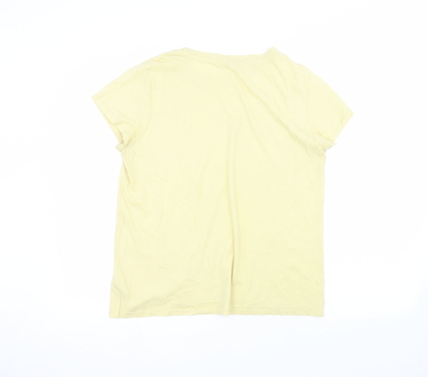 H&M Womens Yellow   Basic T-Shirt Size L