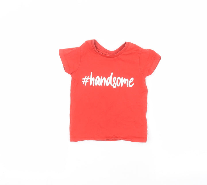 Matalan Girls Red Basic T-Shirt Size 2-3 Years