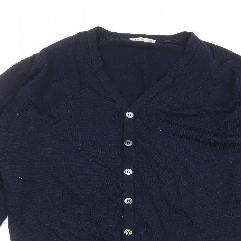 John Smedley Womens Blue   Cardigan Jumper Size XL