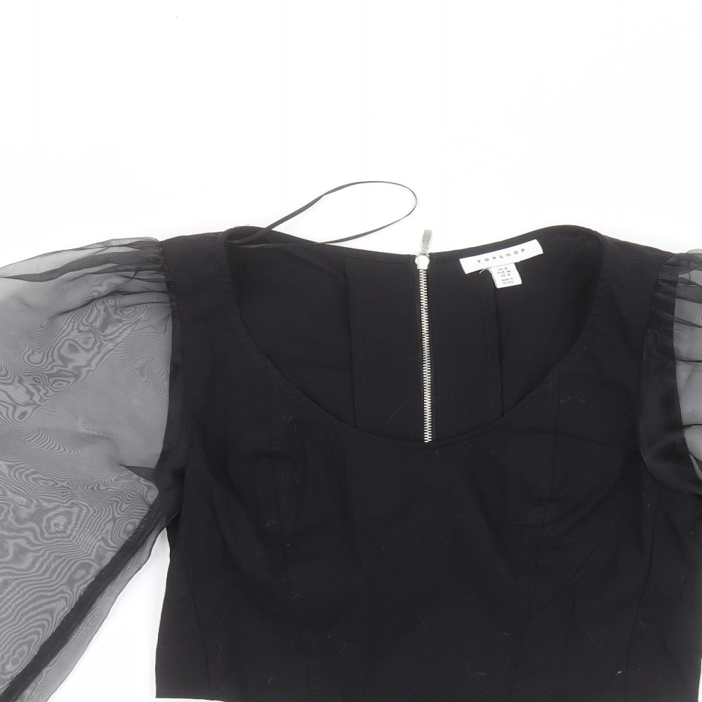 Topshop Womens Black   Basic T-Shirt Size 8