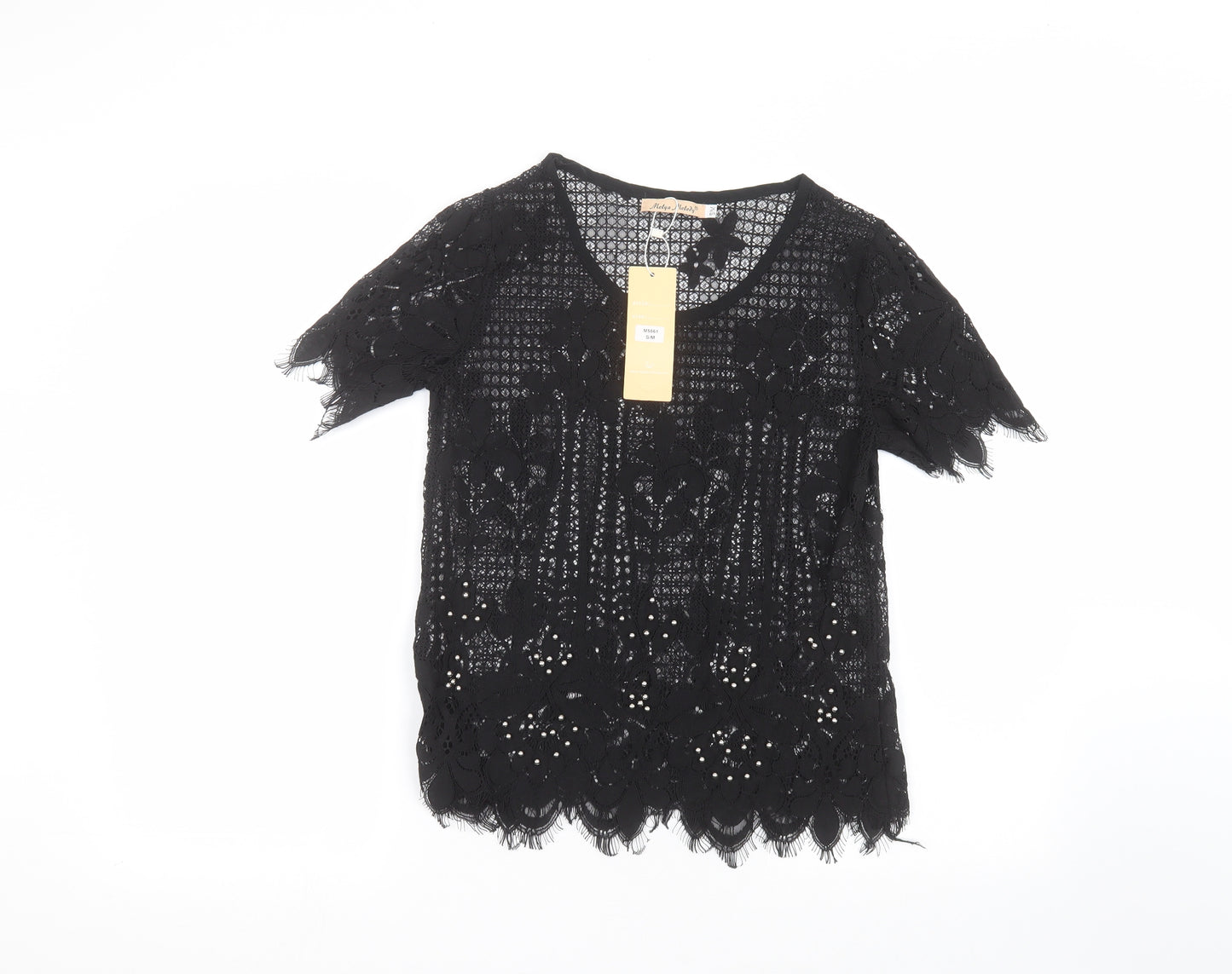 Melya Melody Womens Black   Basic T-Shirt Size M