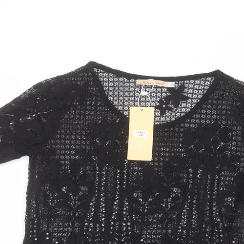 Melya Melody Womens Black   Basic T-Shirt Size M