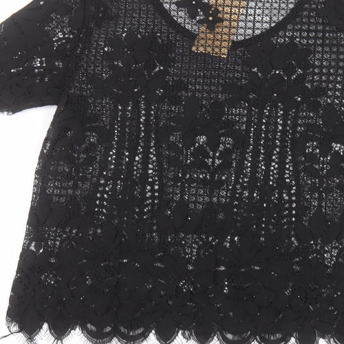 Melya Melody Womens Black   Basic T-Shirt Size M