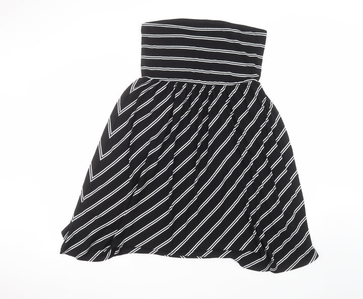 ESMARA Womens Black Striped A-Line Size L