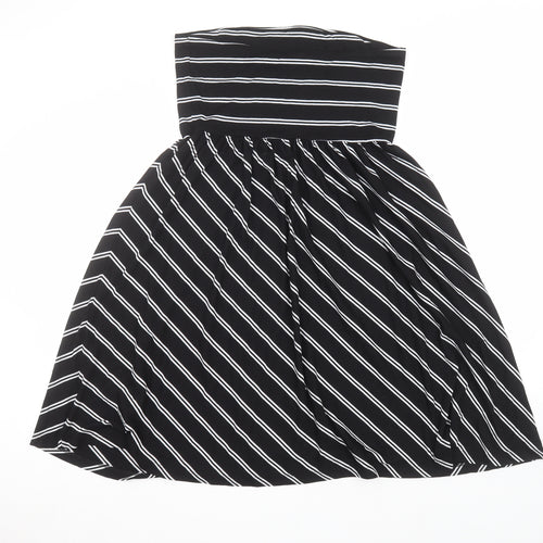 ESMARA Womens Black Striped  A-Line  Size L