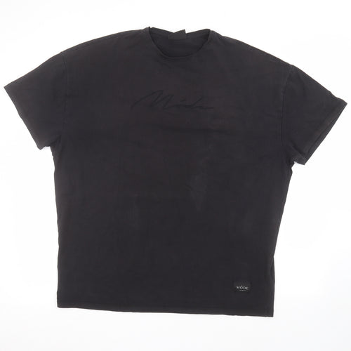 Mode Mens Black    T-Shirt Size L