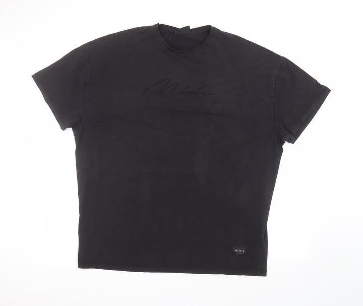 Mode Mens Black T-Shirt Size L