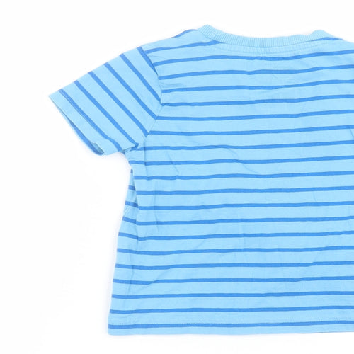 F&F Boys Blue Striped  Basic T-Shirt Size 3-4 Years