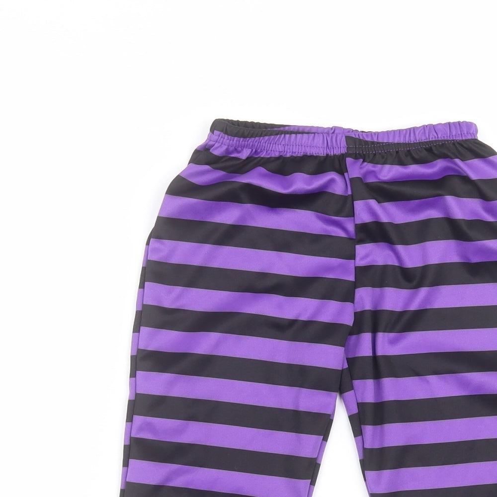 F&F Girls Purple Striped  Sweatpants Trousers Size 2-3 Years