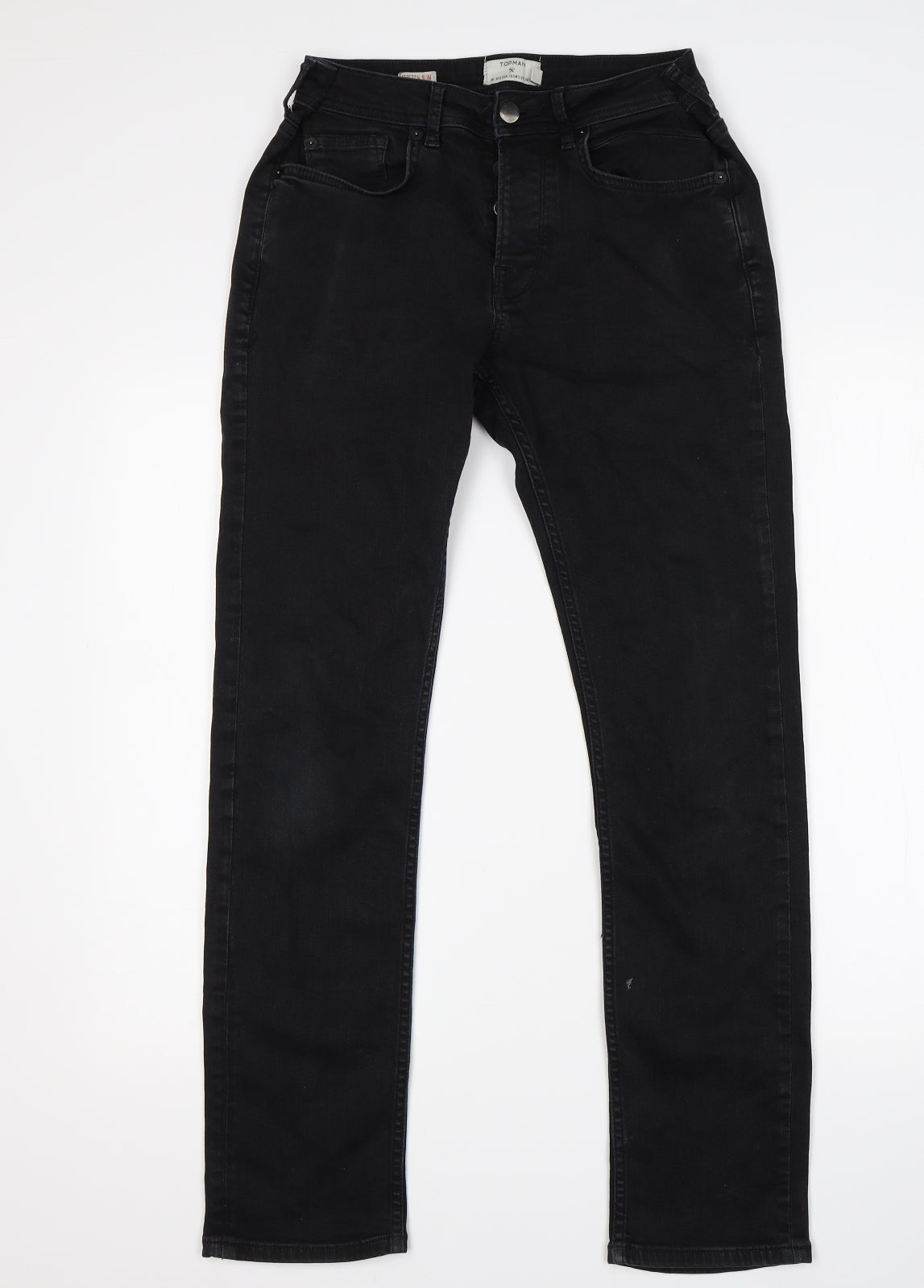 Topshop Mens Black   Straight Jeans Size 30 L29 in