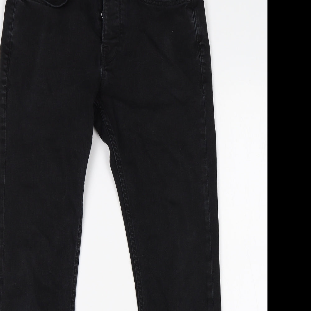 Topshop Mens Black   Straight Jeans Size 30 L29 in