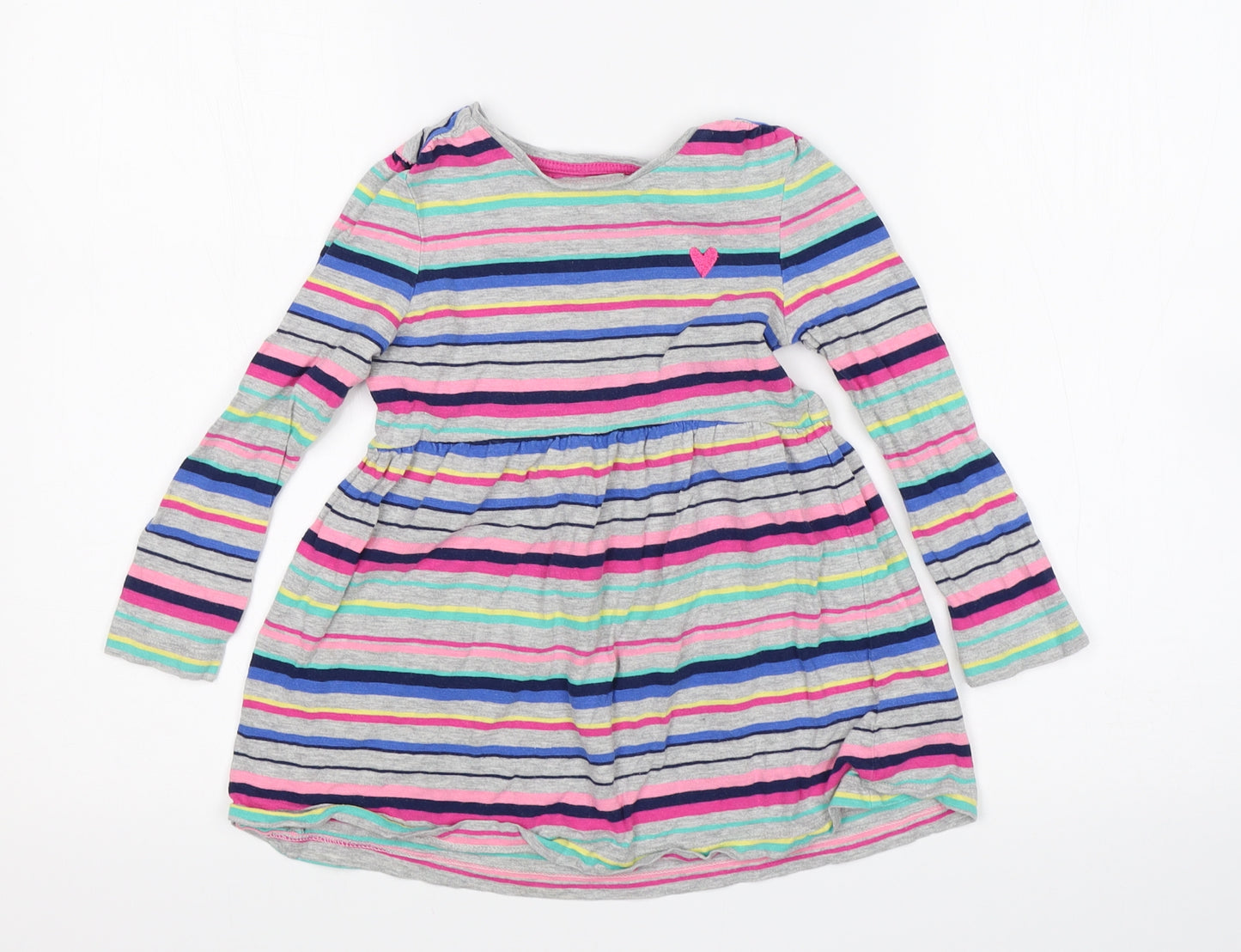 TU Girls Multicoloured Striped  A-Line  Size 3-4 Years