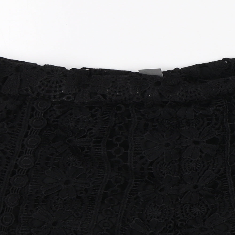 Primark Womens Black Floral  Hot Pants Shorts Size 12