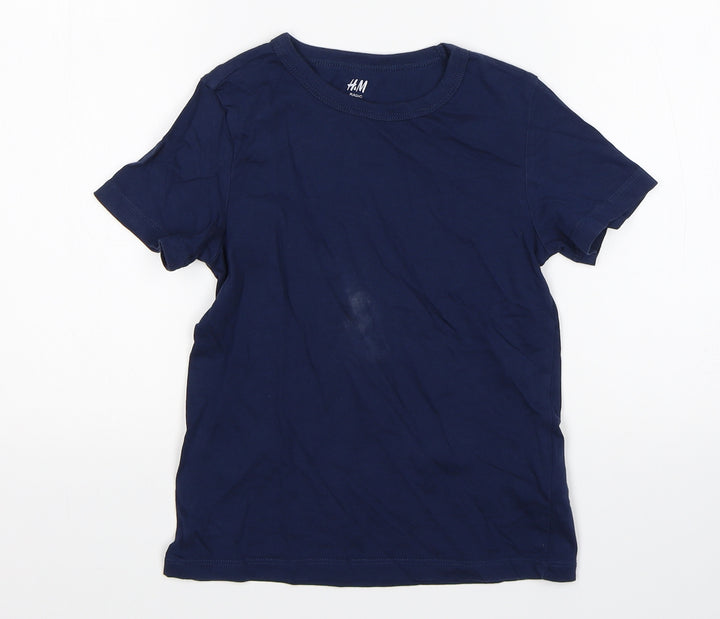H&M Boys Blue   Basic T-Shirt Size 5-6 Years