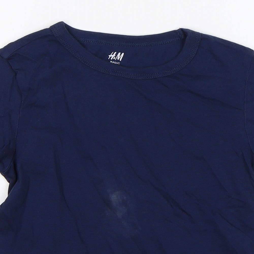 H&M Boys Blue   Basic T-Shirt Size 5-6 Years