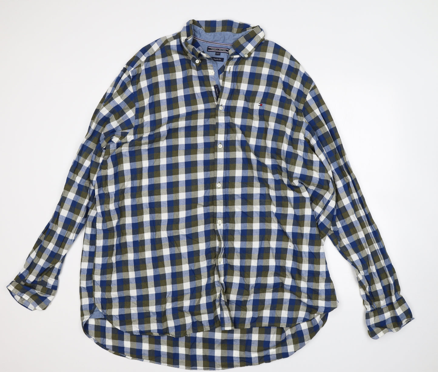 Tommy Hilfiger Mens Multicoloured Check   Button-Up Size 2XLT
