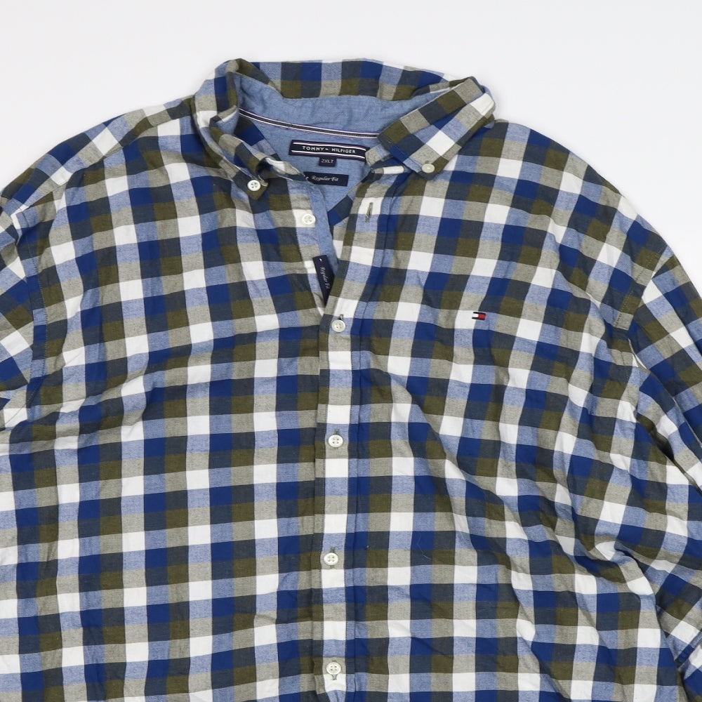 Tommy Hilfiger Mens Multicoloured Check   Button-Up Size 2XLT
