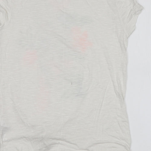 F&F Girls White Animal Print  Basic T-Shirt Size 13-14 Years