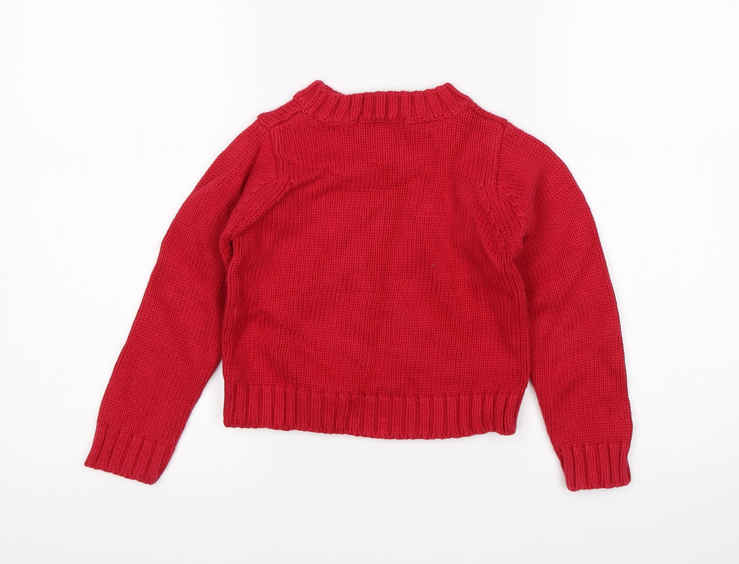 George Girls Red   Pullover Jumper Size 3-4 Years