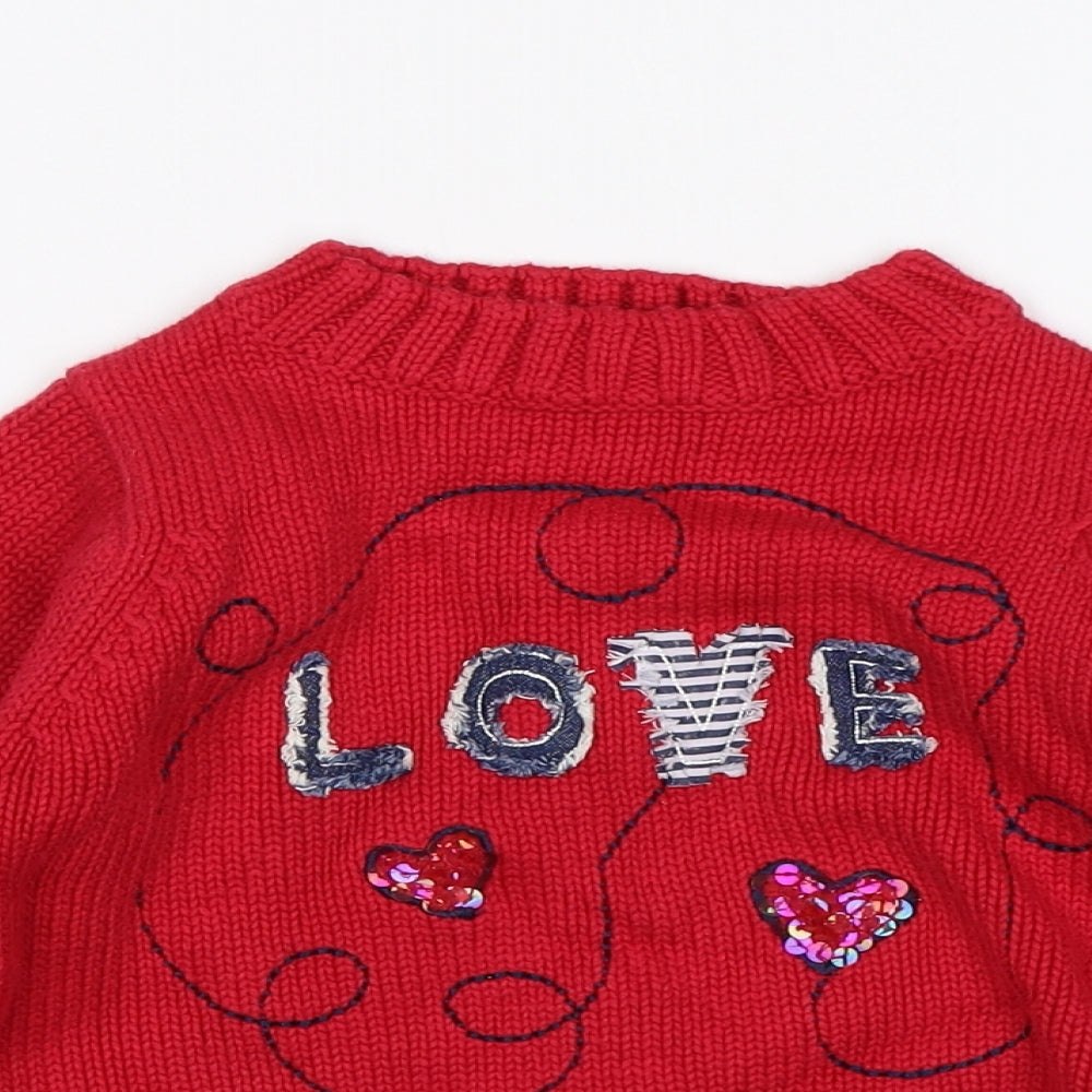 George Girls Red   Pullover Jumper Size 3-4 Years