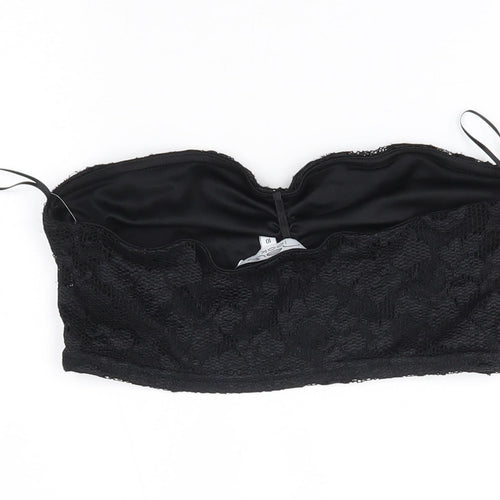 New Look Womens Black   Cropped Tank Size 10  - boob tube