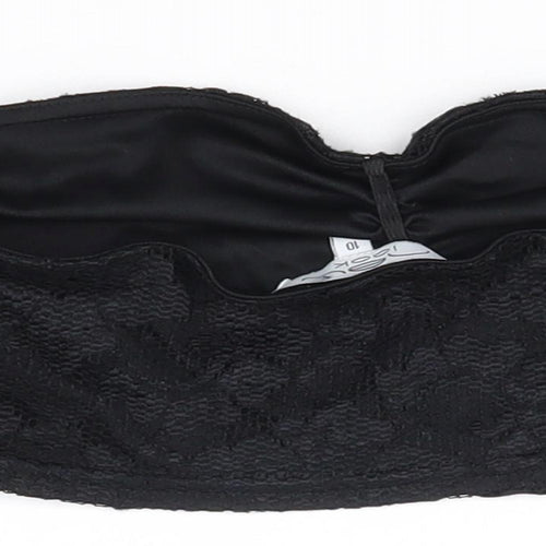 New Look Womens Black   Cropped Tank Size 10  - boob tube