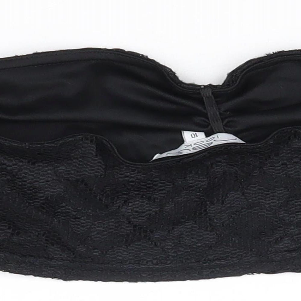 New Look Womens Black   Cropped Tank Size 10  - boob tube
