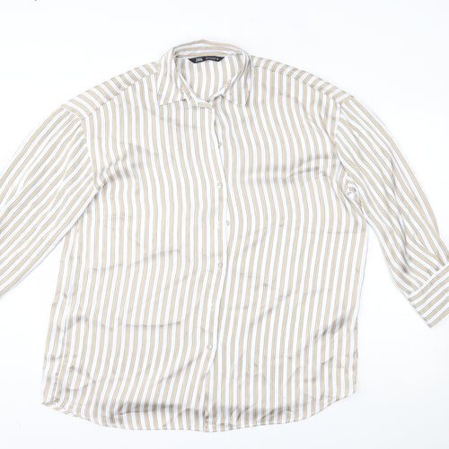 Zara Womens Beige Striped   Nightshirt Size S
