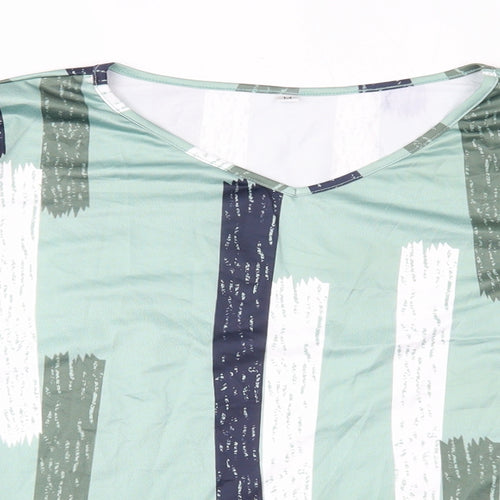 Preworn Womens Green Geometric  Basic Blouse Size M
