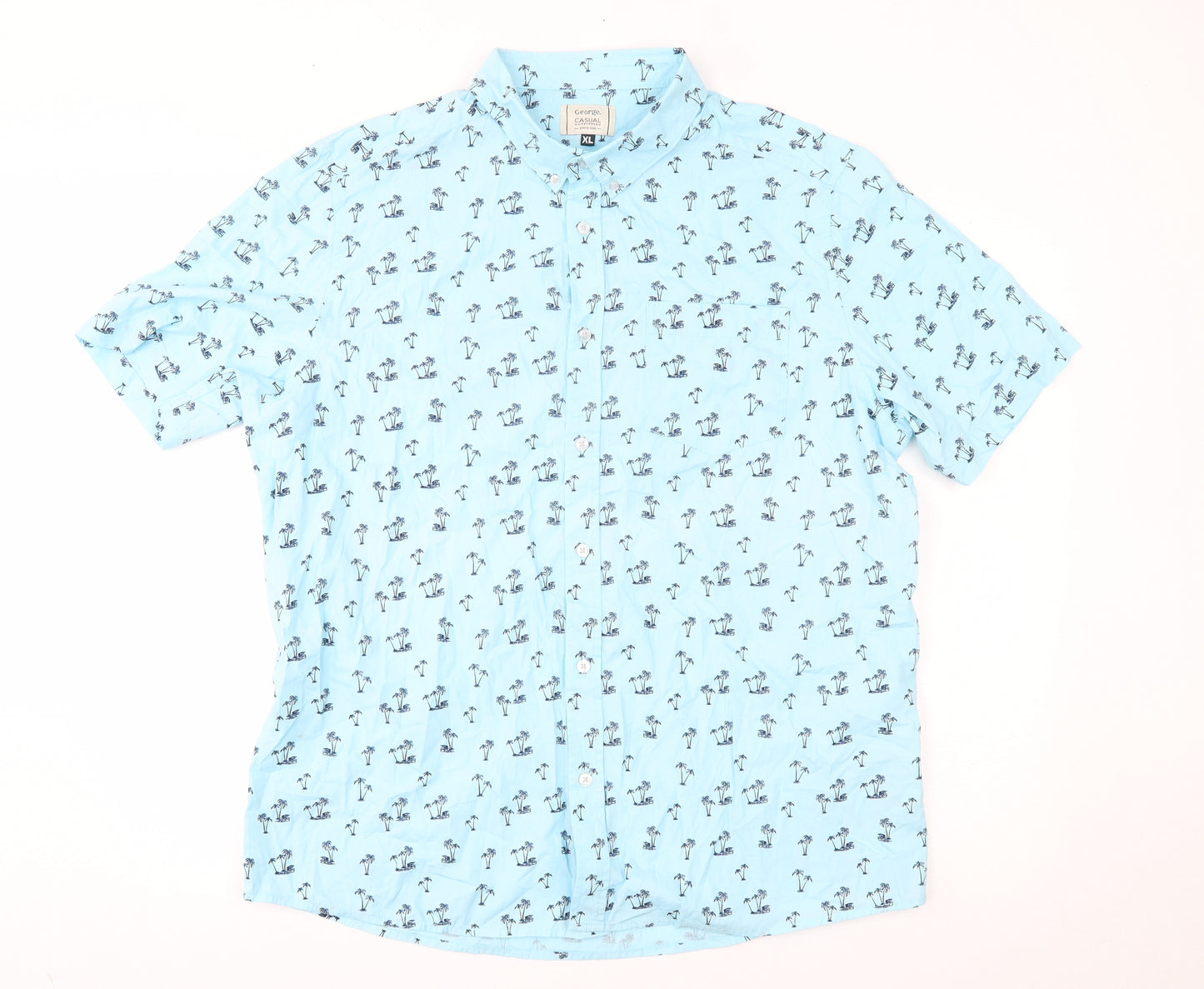 George Mens Blue    Button-Up Size XL